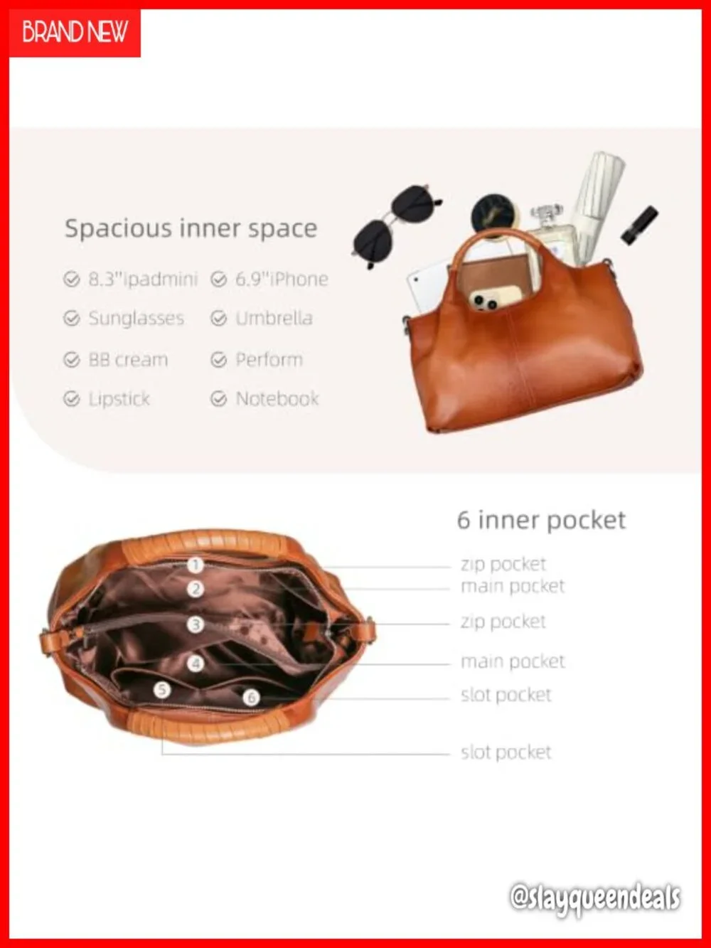 Genuine Leather Satchel Handbag Crossbody Shoulder Bag Hobo Purse Work Tote